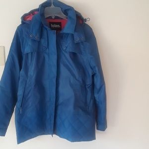 Totes Women Pink Fleece Lined Rain Coat